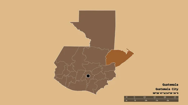 Afgebroken Vorm Van Guatemala Met Haar Hoofdstad Belangrijkste Regionale Divisie — Stockfoto