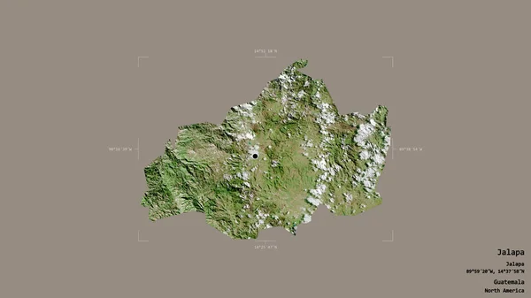 危地马拉省贾拉帕地区 在一个地理参照框的坚实背景下被隔离 卫星图像 3D渲染 — 图库照片