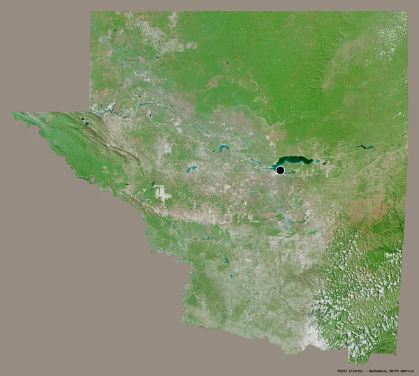 Форма Peten Департамент Гватемалы Своей Столицей Изолированы Твердом Цветном Фоне — стоковое фото