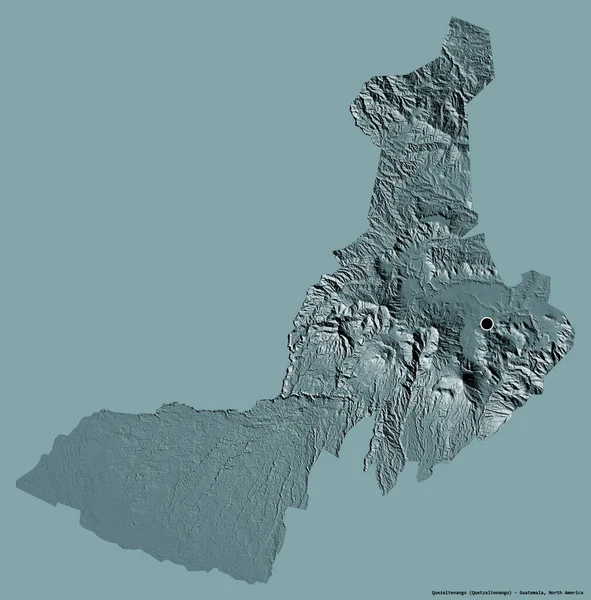 Tvar Quezaltenango Departement Guatemala Jeho Hlavním Městem Izolované Pevném Barevném — Stock fotografie