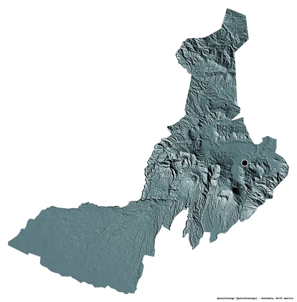 Tvar Quezaltenanga Departement Guatemala Hlavním Městem Izolovaným Bílém Pozadí Barevná — Stock fotografie