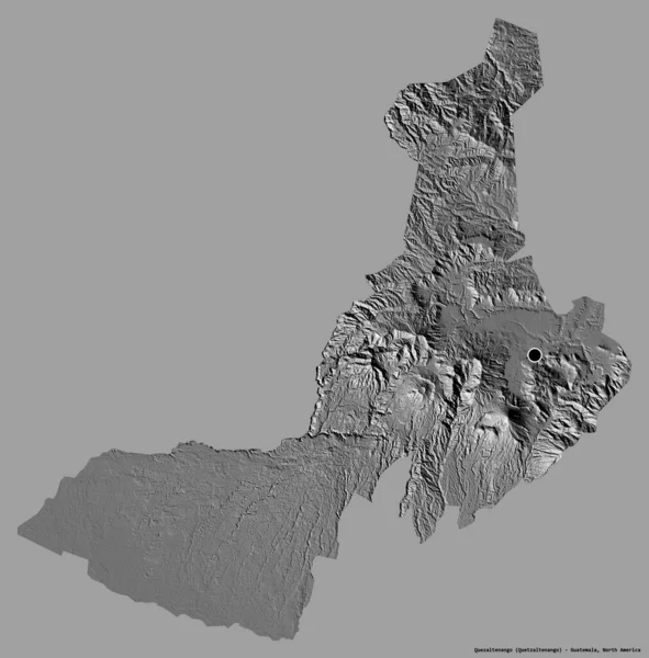 Forma Quezaltenango Departamento Guatemala Con Capital Aislada Sobre Fondo Color — Foto de Stock