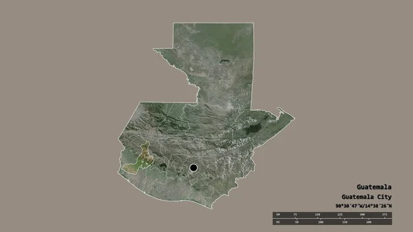 Обесцвеченная Форма Гватемалы Столицей Главным Региональным Делением Отделенным Районом Кезальтенанго — стоковое фото