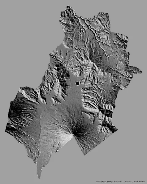 Forma Sacatepequez Departamento Guatemala Con Capital Aislada Sobre Fondo Color — Foto de Stock