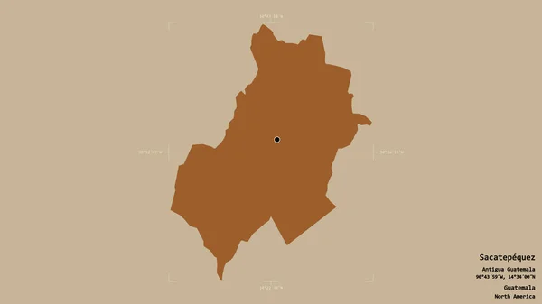 Oblast Sacatepequez Departement Guatemala Izolovaný Pevném Pozadí Georeferencované Hraniční Oblasti — Stock fotografie