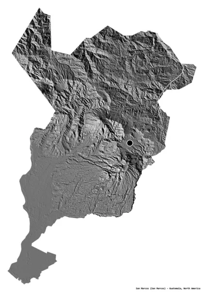 Forma San Marcos Departamento Guatemala Con Capital Aislada Sobre Fondo — Foto de Stock