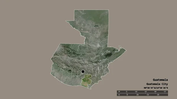 Desaturated Shape Guatemala Its Capital Main Regional Division Separated Santa — Stock Photo, Image