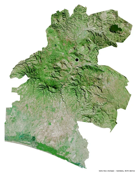 グアテマラのサンタ ロサ県の形で その首都は白い背景に孤立しています 衛星画像 3Dレンダリング — ストック写真