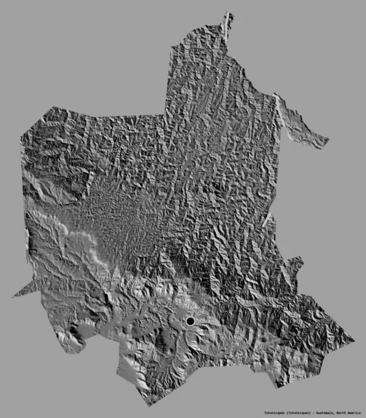 Форма Тотоникапана Департамент Гватемалы Столицей Изолированы Твердом Цветном Фоне Карта — стоковое фото