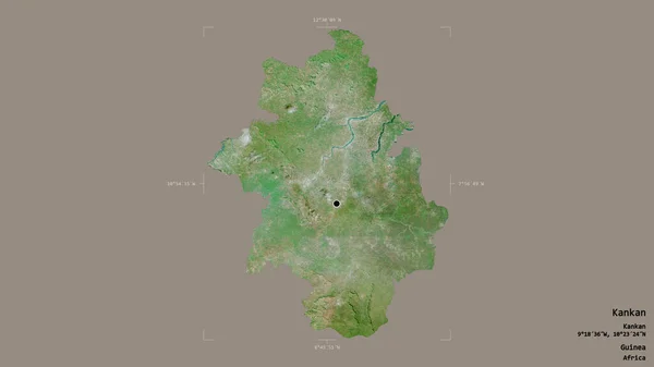Området Kankan Regionen Guinea Isolerat Solid Bakgrund Georefererad Avgränsande Box — Stockfoto