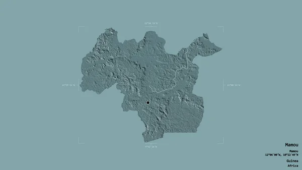 Området Mamou Regionen Guinea Isolerat Solid Bakgrund Georefererad Avgränsande Box — Stockfoto