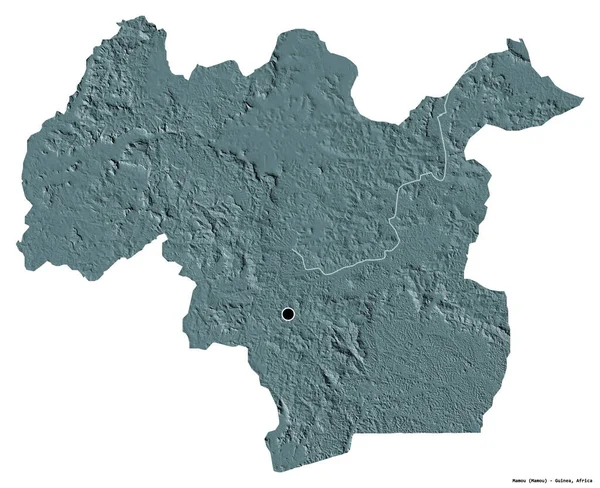 Forma Mamou Regione Della Guinea Con Sua Capitale Isolata Sfondo — Foto Stock