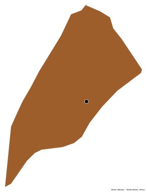 Bissau 'nun şekli, Gine-Bissau bölgesi, başkenti beyaz arka planda izole edilmiş. Desenli dokuların bileşimi. 3B görüntüleme