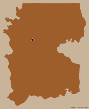 Gabu 'nun şekli, Gine-Bissau bölgesi, başkenti katı renk arkaplanı ile izole edilmiş. Desenli dokuların bileşimi. 3B görüntüleme