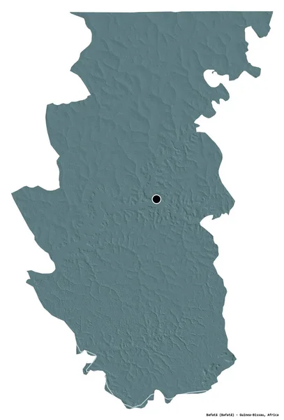 几内亚比绍巴法塔地区的形状 其首都因白色背景而孤立 彩色高程图 3D渲染 — 图库照片