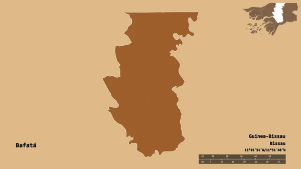 Σχήμα Bafata Περιοχή Της Γουινέας Μπισάου Κεφάλαιά Της Απομονωμένα Στέρεο — Φωτογραφία Αρχείου