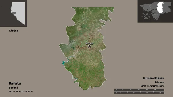Форма Бафата Регіон Гвінея Бісау Його Столиця Масштаб Відстаней Превью — стокове фото