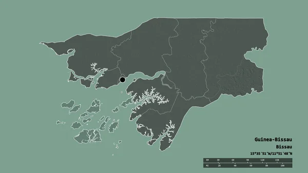 Обесцвеченная Форма Гвинеи Бисау Столицей Главным Региональным Делением Отделенной Территорией — стоковое фото