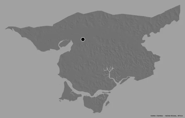 Форма Качеу Регіон Гвінея Бісау Своєю Столицею Ізольованою Суцільному Кольоровому — стокове фото