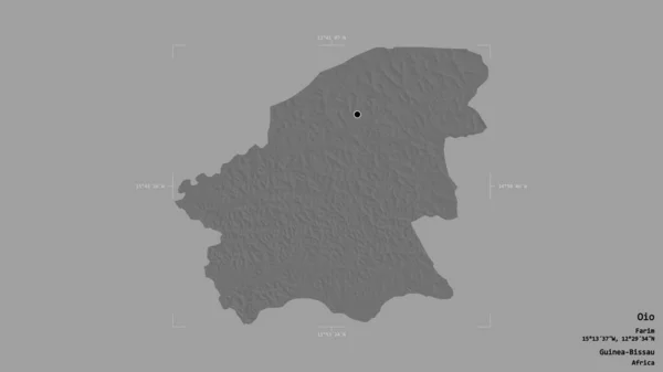 Oblast Oio Oblast Guinea Bissau Izolovaná Pevném Pozadí Georeferenčním Hraničním — Stock fotografie