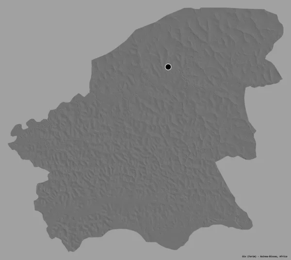 Gestalt Von Oio Region Guinea Bissau Mit Seiner Hauptstadt Isoliert — Stockfoto