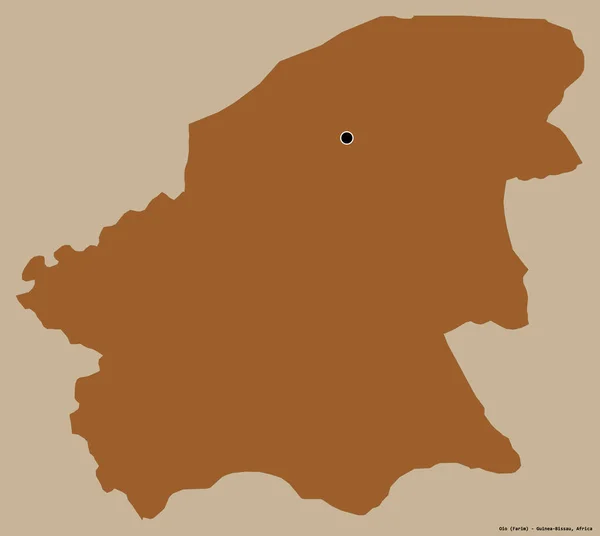 Форма Oio Регион Гвинеи Бисау Столицей Изолированы Твердом Цветном Фоне — стоковое фото