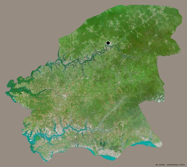 Forma Oio Regione Della Guinea Bissau Con Sua Capitale Isolata — Foto Stock