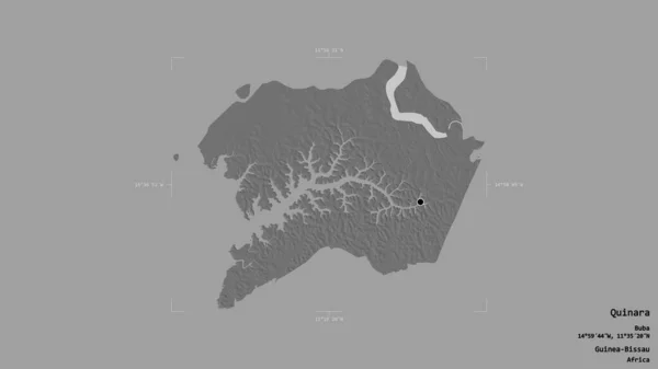 기니비사우 지역인 지역은 지리적으로 갈라진 배경에 고립되어 있었다 라벨이요 렌더링 — 스톡 사진