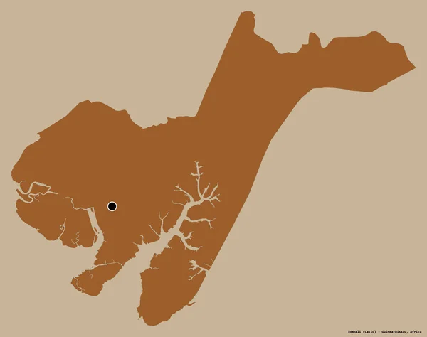 Форма Томбали Область Гвинея Бисау Столицей Изолированной Сплошном Цветном Фоне — стоковое фото