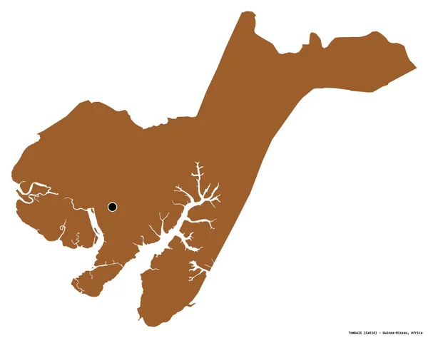 Forme Tombali Région Guinée Bissau Avec Capitale Isolée Sur Fond — Photo