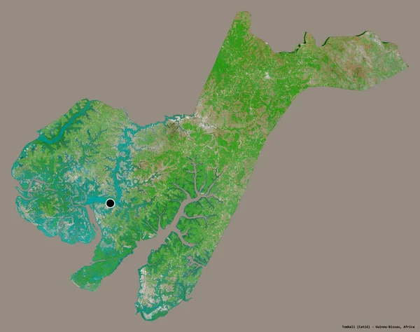 Форма Томбали Область Гвинея Бисау Столицей Изолированной Сплошном Цветном Фоне — стоковое фото