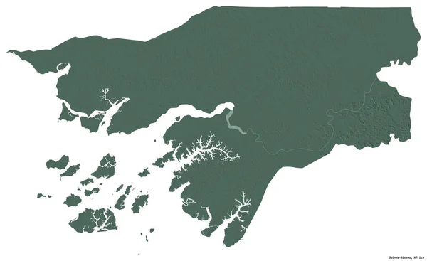 Forma Guinea Bissau Con Capital Aislada Sobre Fondo Blanco Mapa — Foto de Stock