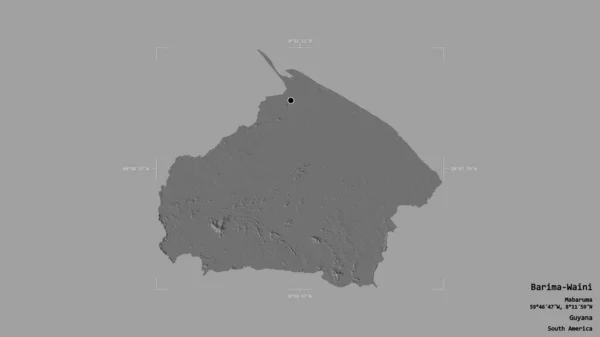 Oblast Barima Waini Oblast Guayany Izolovaná Pevném Pozadí Georeferencované Hraniční — Stock fotografie