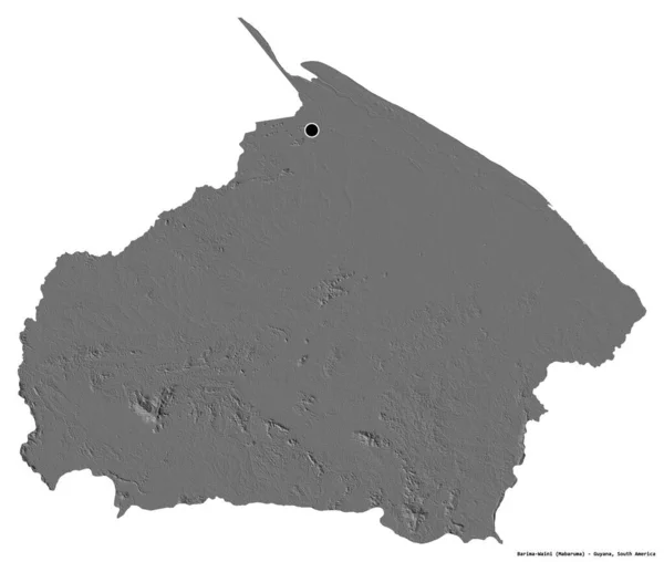 Forma Barima Waini Região Guiana Com Sua Capital Isolada Sobre — Fotografia de Stock