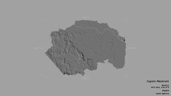 Район Куюни Мазаруни Район Гайаны Изолирован Твердом Фоне Геометрической Коробке — стоковое фото