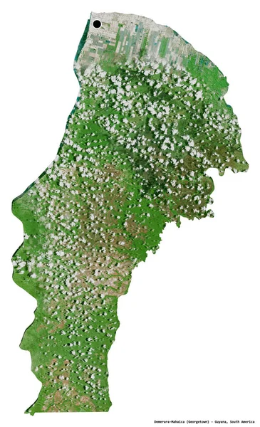 Form Von Demerara Mahaica Region Guyana Mit Seiner Hauptstadt Isoliert — Stockfoto
