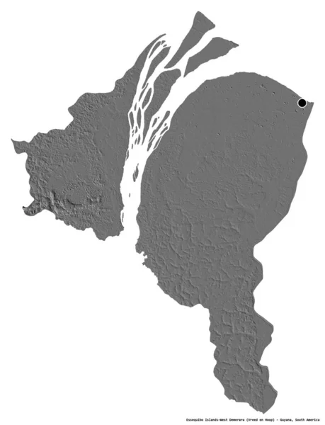 Forma Las Islas Essequibo Demerara Occidental Región Guyana Con Capital — Foto de Stock