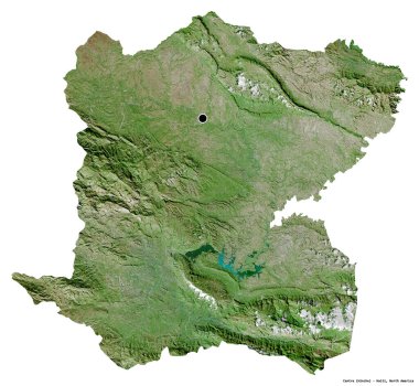 Merkez 'in şekli, Haiti Bölümü, başkenti beyaz arka planda izole edilmiş. Uydu görüntüleri. 3B görüntüleme