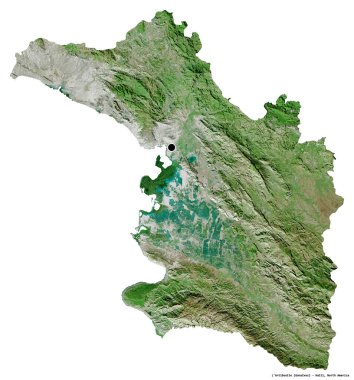 L 'Artibonite, Haiti Bölümü, başkenti beyaz arka planda izole edilmiş. Uydu görüntüleri. 3B görüntüleme