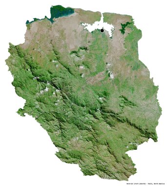 Nord-Est 'in şekli, Haiti Bölümü, başkenti beyaz arka planda izole edilmiş. Uydu görüntüleri. 3B görüntüleme
