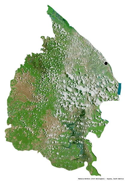 Kształt Mahaica Berbice Region Gujany Stolicą Odizolowaną Białym Tle Zdjęcia — Zdjęcie stockowe