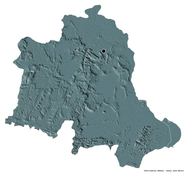 Forma Potaro Siparuni Región Guyana Con Capital Aislada Sobre Fondo — Foto de Stock
