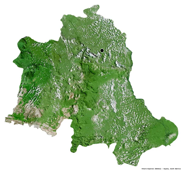 Forma Potaro Siparuni Região Guiana Com Sua Capital Isolada Sobre — Fotografia de Stock