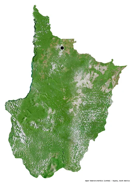 Shape Upper Demerara Berbice Region Guyana Its Capital Isolated White — Stock Photo, Image