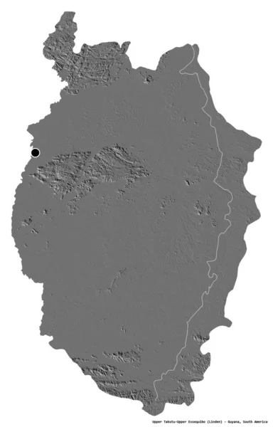 Форма Верхнего Такуту Верхнего Эссекибо Регион Гайаны Столицей Изолированной Белом — стоковое фото