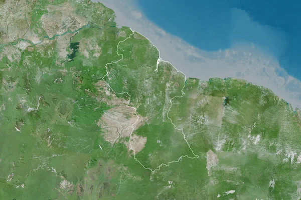 Área Extendida Guyana Delineada Imágenes Satélite Renderizado — Foto de Stock