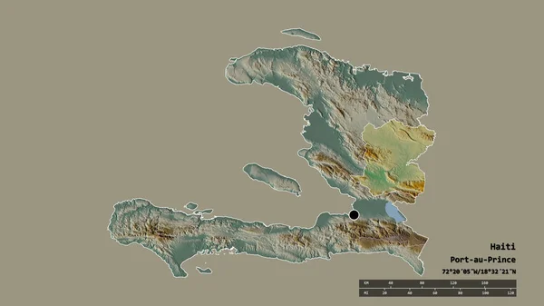 Forma Desolata Haiti Con Sua Capitale Principale Divisione Regionale Area — Foto Stock