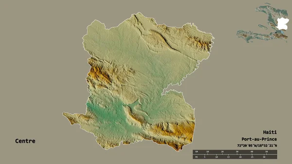 Form Centrum Departementet Haiti Med Sin Huvudstad Isolerad Solid Bakgrund — Stockfoto