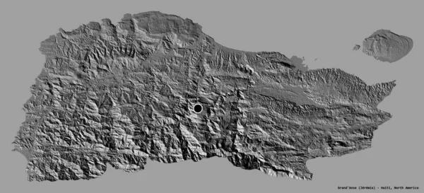 Forma Grand Anse Departamento Haití Con Capital Aislada Sobre Fondo — Foto de Stock