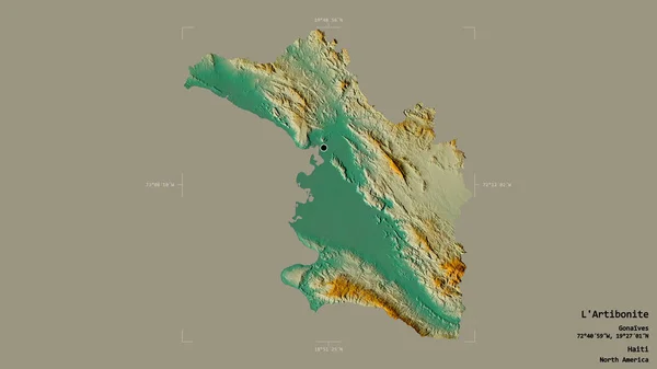 Área Artibonite Departamento Haití Aislada Sobre Fondo Sólido Una Caja — Foto de Stock